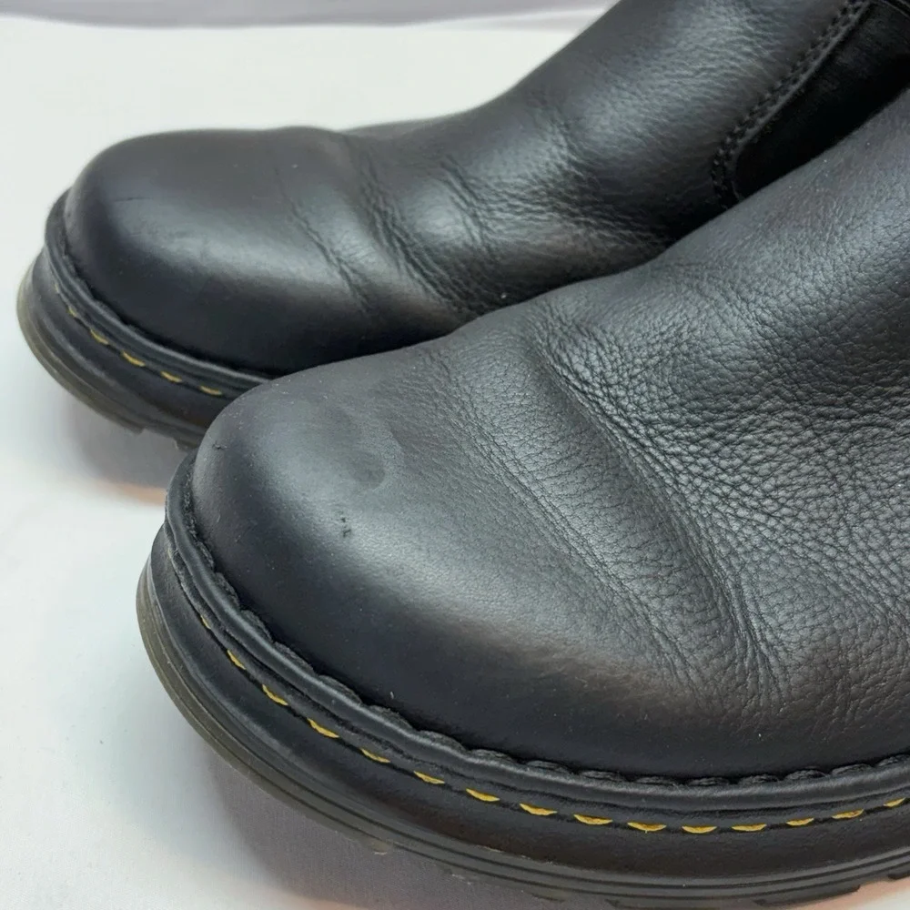 Dr Martens Boyle Slip On Black Leather Shoes Men's US 12 EU 46 Air Cushion Sole